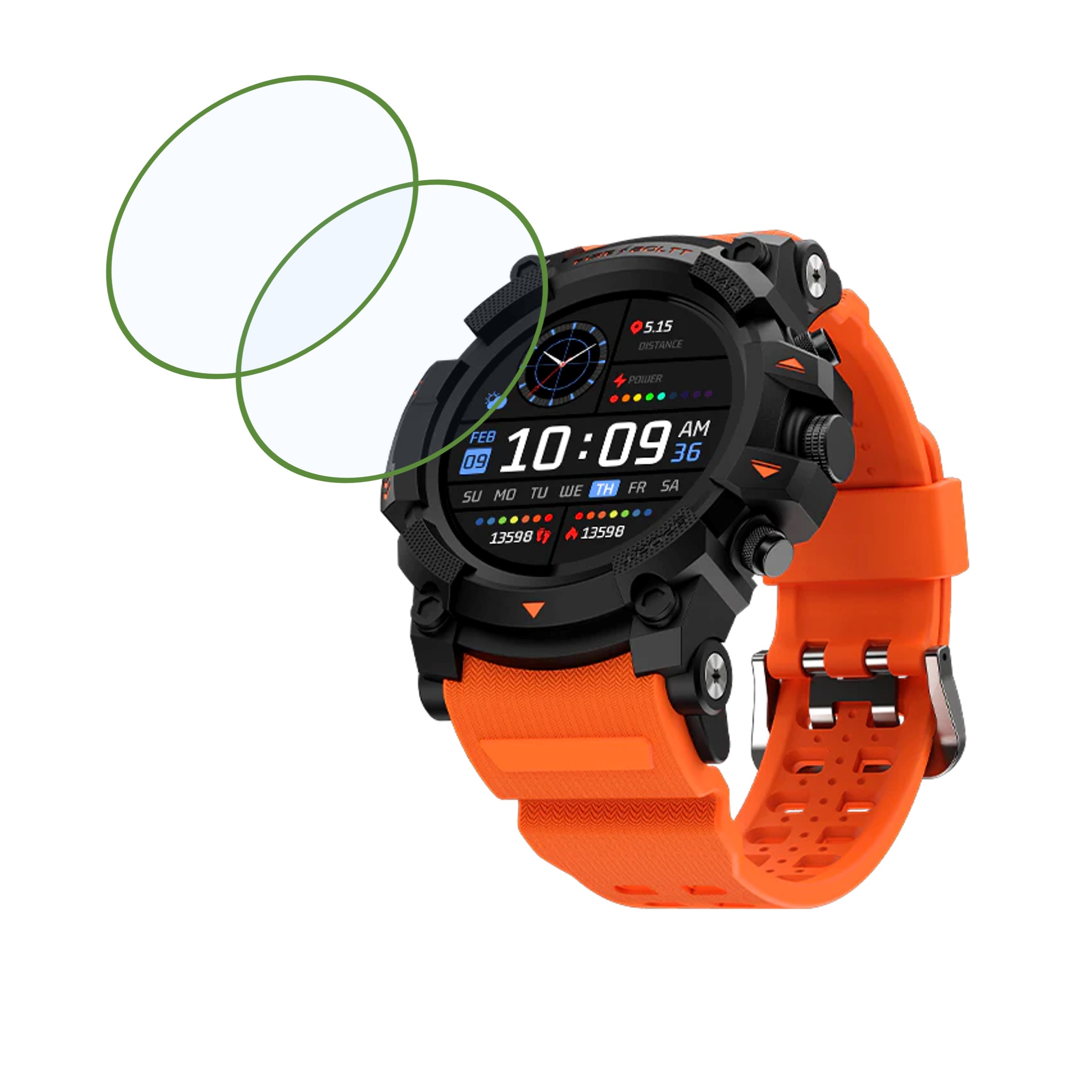 Fire Boltt Expedition Compatible Smartwatch Screen protector Clear View Best Fit (Flexible Screen Protector) (Pack of 02)